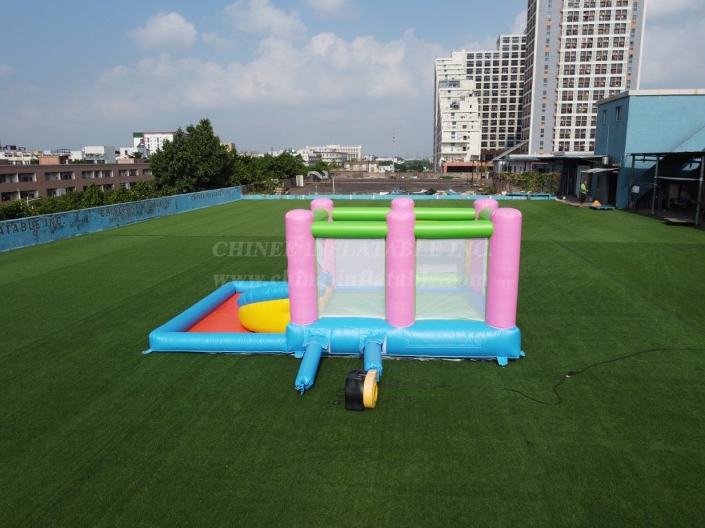 T2-2636 3-In-1 Inflatable Combos Party Bouncer With Slide &Amp; Pool