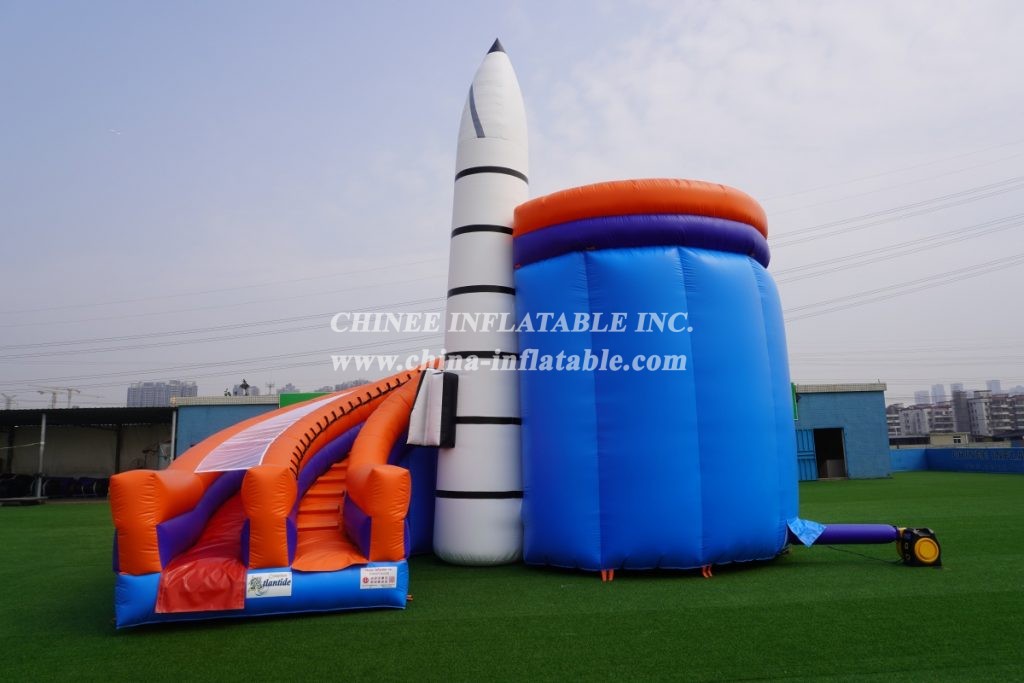 T8-133 Rocket Space Travel Theme With Slide Commercial Party Fun For Kids Inflatabel Combo