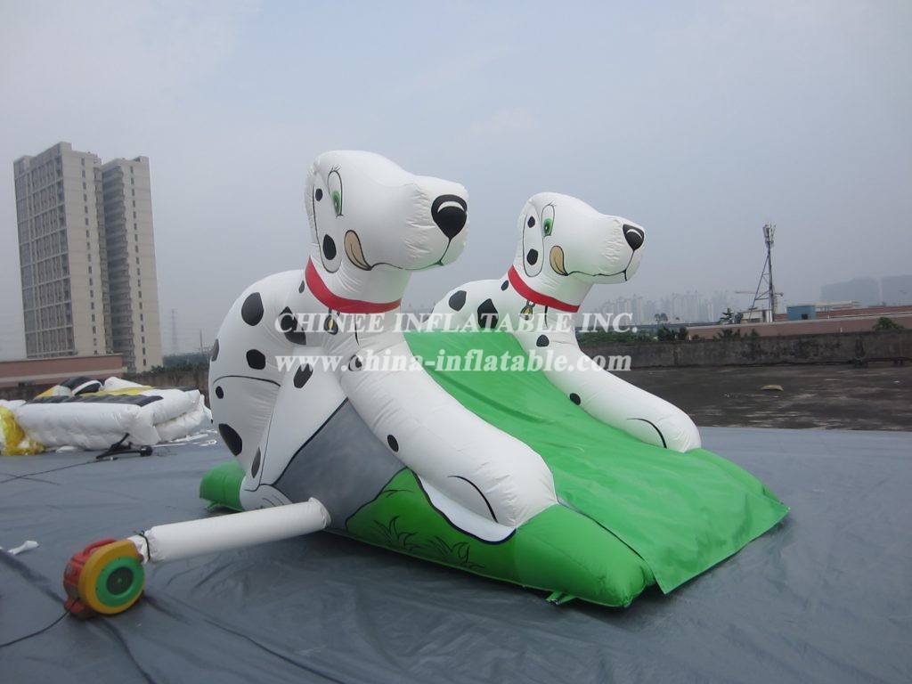 T8-459 Dogs Inflatable Dry Slide For Kids