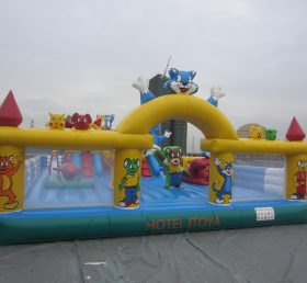 T6-111 블루 캣 테마 트램펄린 점보 공기 주입 놀이공원