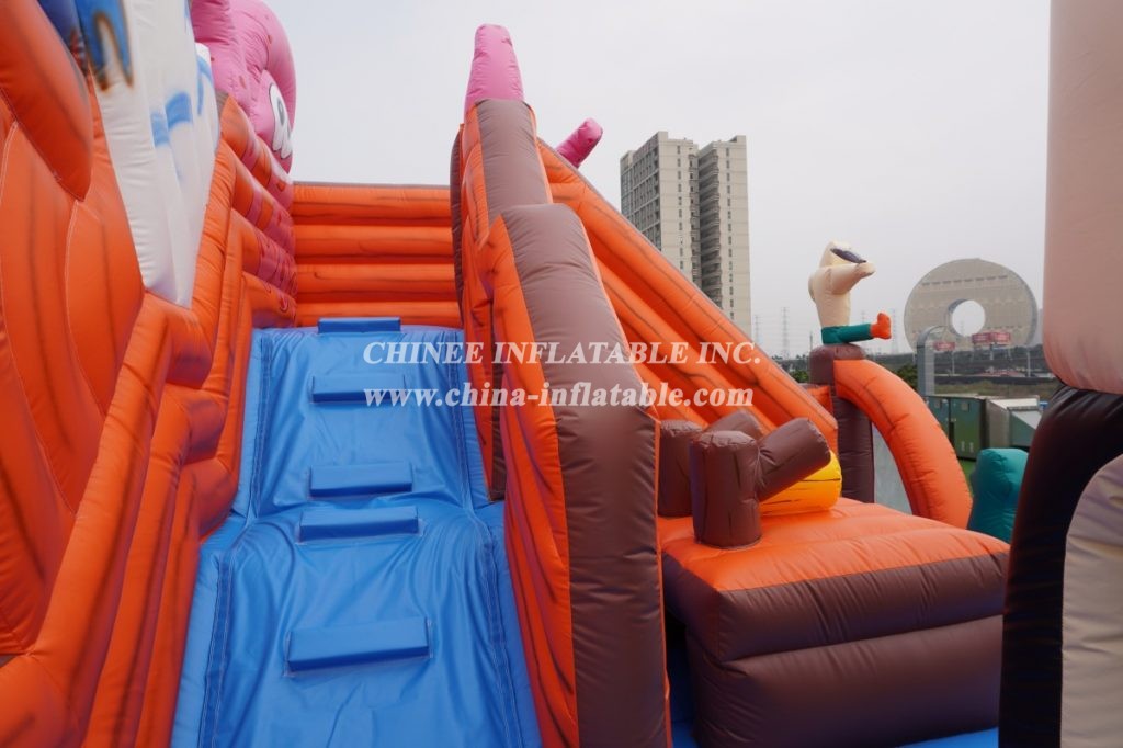 T8-1398 Inflatable Pirate Ship Castle Captain Slide