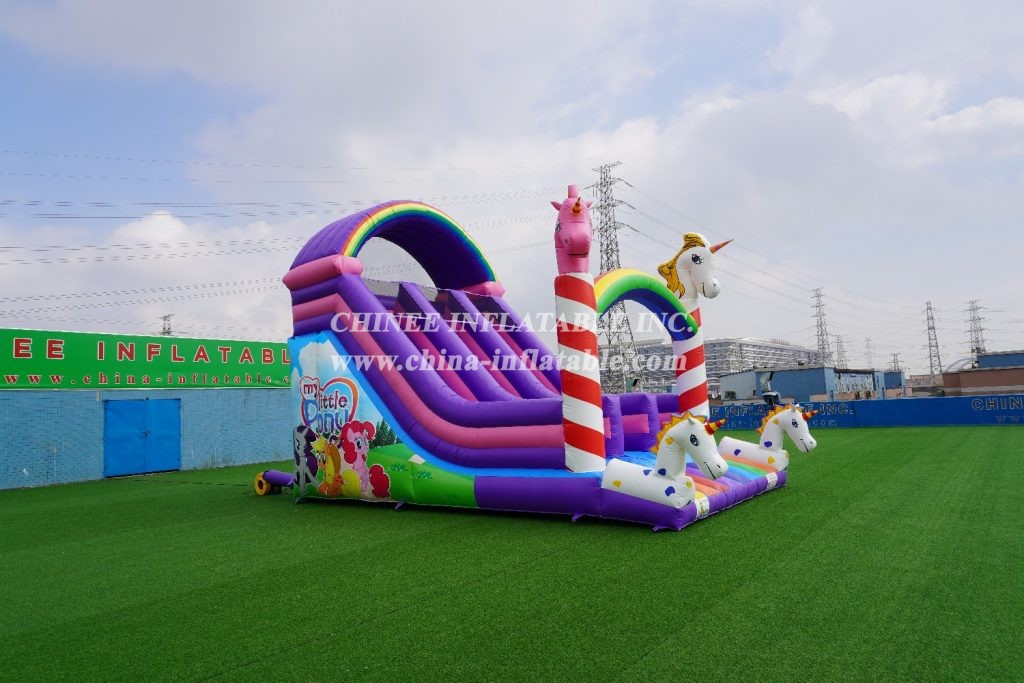 T8-2100 Unicorn Slide Inflatable Dry Slide Childrens Unicorn Themed Bouncy Castle