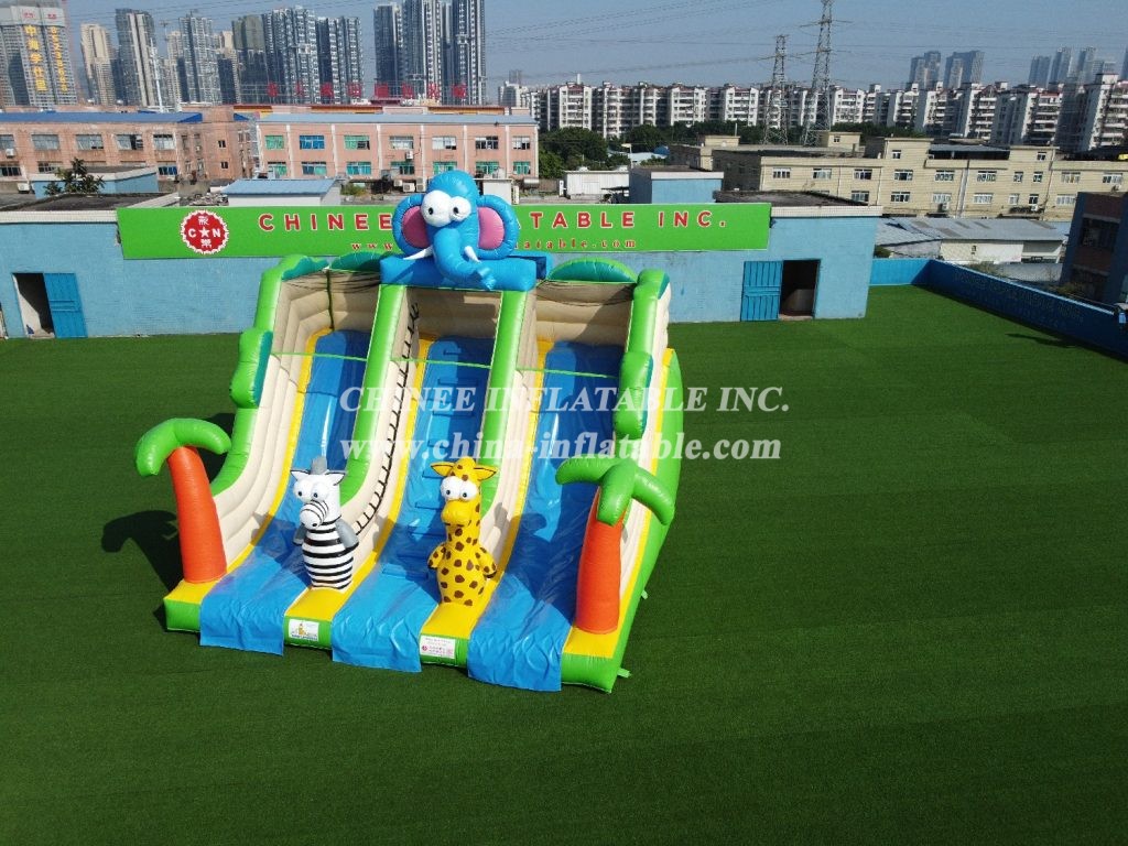 T8-2103 Jungle Theme Inflatable Elephant Slide Animal Inflatable Slides