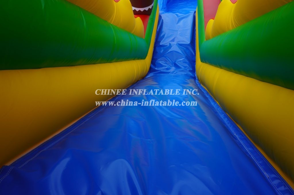 T8-3805 Jungle Theme With Coconut Tree Commercial Party Fun For Kids Inflatabel Water Slide With Pool