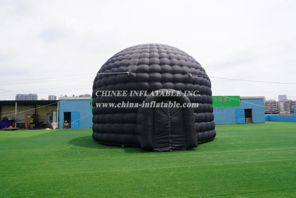 Tent1-415B Giant Outdoor Black Inflatable Dome Tent Portable Tent With Entrance