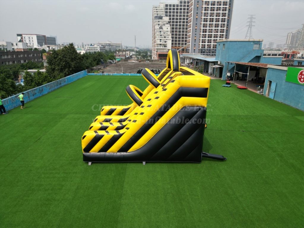 T8-4050 10Ft Platform Black & Yellow Base Jump With Drop Slide