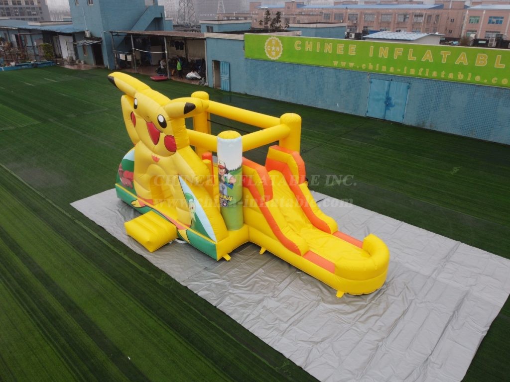 T2-4444 Pokémon Pikachu Bouncy Castle With Slide