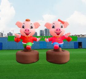 S4-592 공기주입 돼지 조각상 거대 공기주입 마스코트 캐릭터 동물 춤, 돼지 장식 파티/이벤트