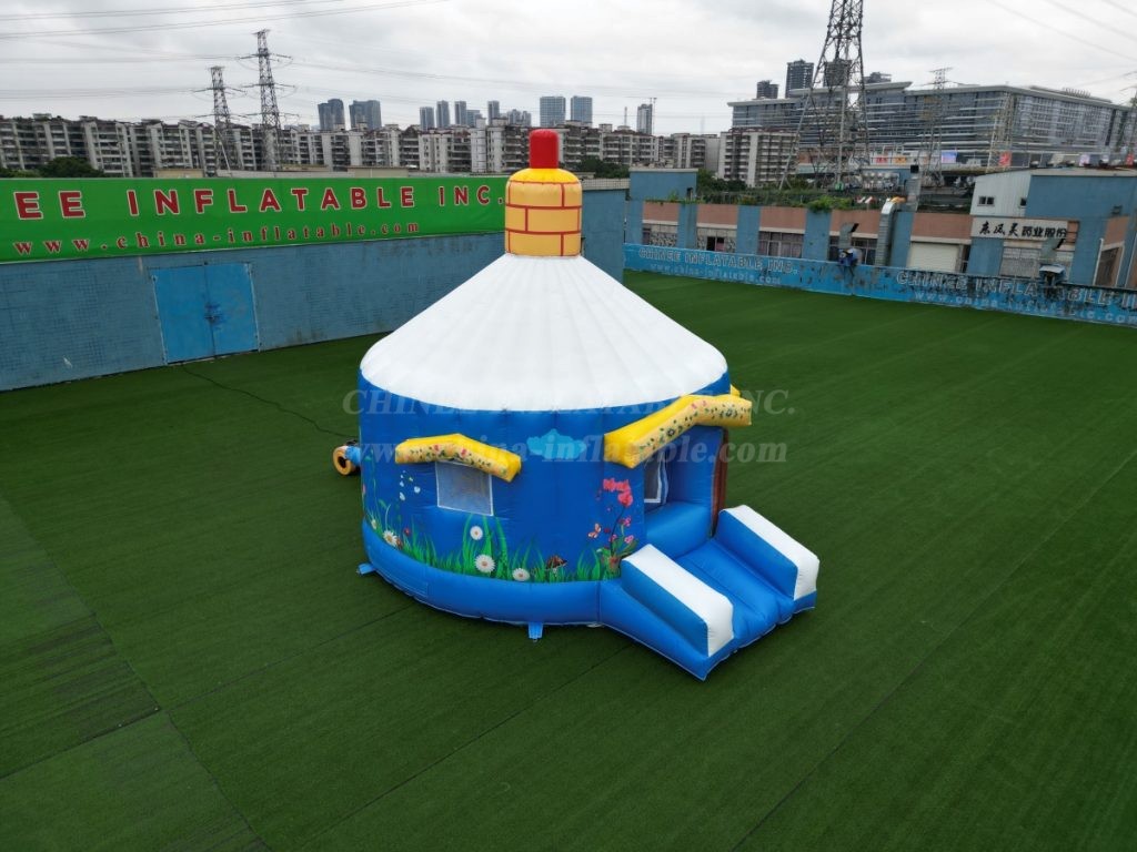 T2-1484 Garden house style bounce house