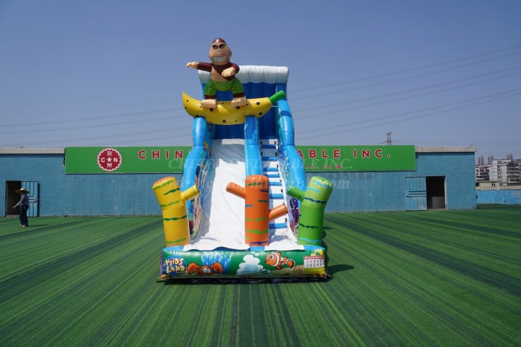 T8-4959 Surfing Monkey Madness Inflatable Slide
