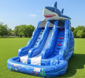 T8-8532 Shark Theme Inflatable Water Sli...