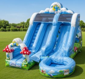 T8-8558 The Smurfs Theme Inflatable Wate...