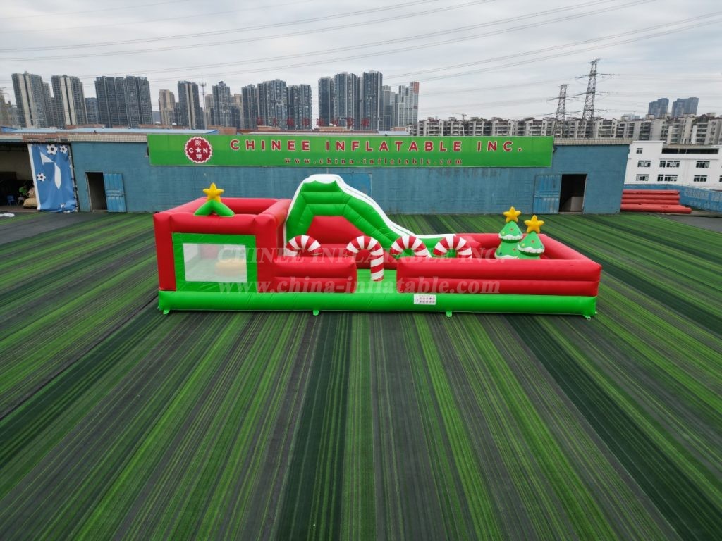 T7-3520B Christmas Themed Inflatable Obstacle Course