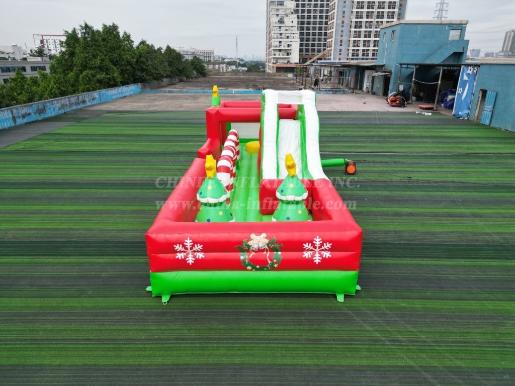 T7-3520B Christmas Themed Inflatable Obstacle Course