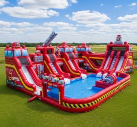 Pool3-468 Firetruck Theme Pool Water Par...