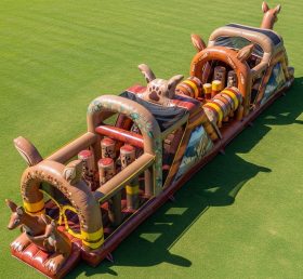 T7-3879 Kangaroo Theme Inflatable Obstac...