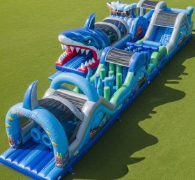 T7-3993 Shark Theme Inflatable Obstacle ...