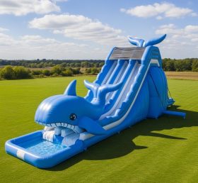 T8-5434 Whale Theme Inflatable Water Sli...