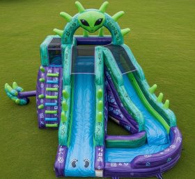 T8-5438 Alien Theme Inflatable Water Sli...
