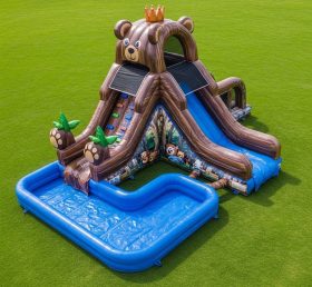 T8-5456 Bear Theme Inflatable Water Slid...