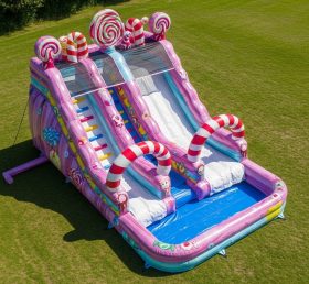 T8-5473 Candy Theme Inflatable Water Sli...
