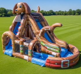 T8-5540 Dog Theme Inflatable Water Slide