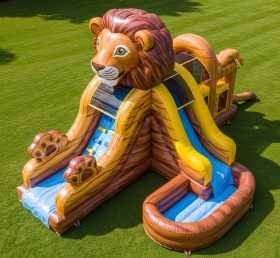 T8-5664 Lion Theme Inflatable Water Slid...