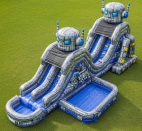 T8-5786 Robot Theme Inflatable Water Sli...
