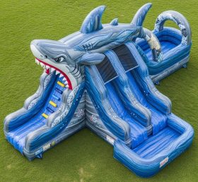T8-5801 Shark Theme Inflatable Water Sli...