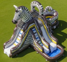 T8-5900 Zebra Theme Inflatable Water Sli...