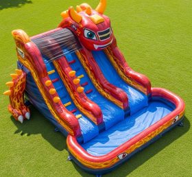 T8-7160 Blaze Monster Theme Inflatable W...