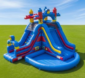 T8-7290 Lego Theme Inflatable Water Slid...