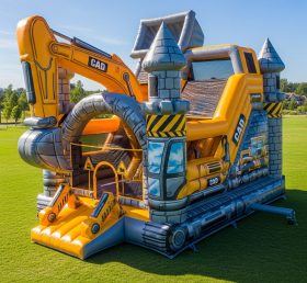 T5-2925 Excavator Theme Inflatable Castl...