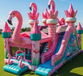 T5-2941 Flamingo Theme Inflatable Castle...