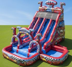 T8-9279 Cars Theme Inflatable Water Slid...