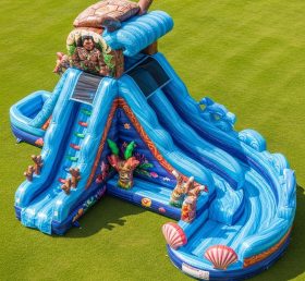 T8-9313 Moana Theme Inflatable Water Sli...