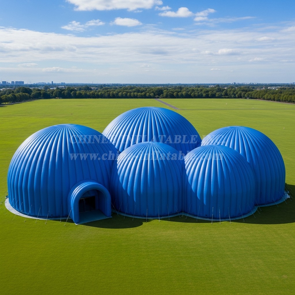 Tent1-6221 Blue Dome Cluster Inflatable Dome