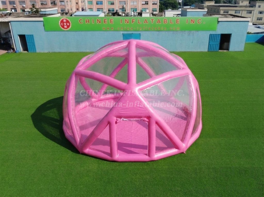 Tent1-5049K Pink Spherical Structure Inflatable Bubble Tent