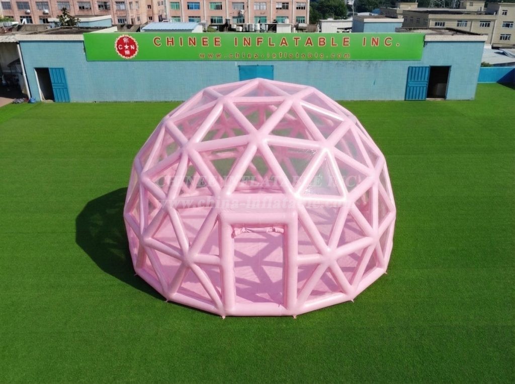 Tent1-5041K Pink Spherical Structure Inflatable Bubble Tent